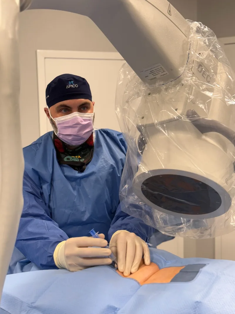 Interventional pain procedure performed under image guidance at the Center for Excellence in Pain Research